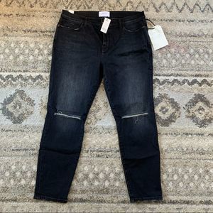 NWT Current/Elliott The Stiletto 2Yr Destoy Black Jeans 34x26